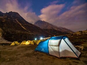 Camping tents in Bhojbasa