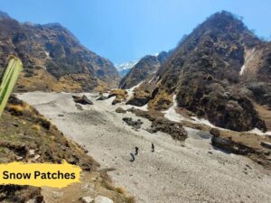 Snow patches enroute Pindari Galcier trek